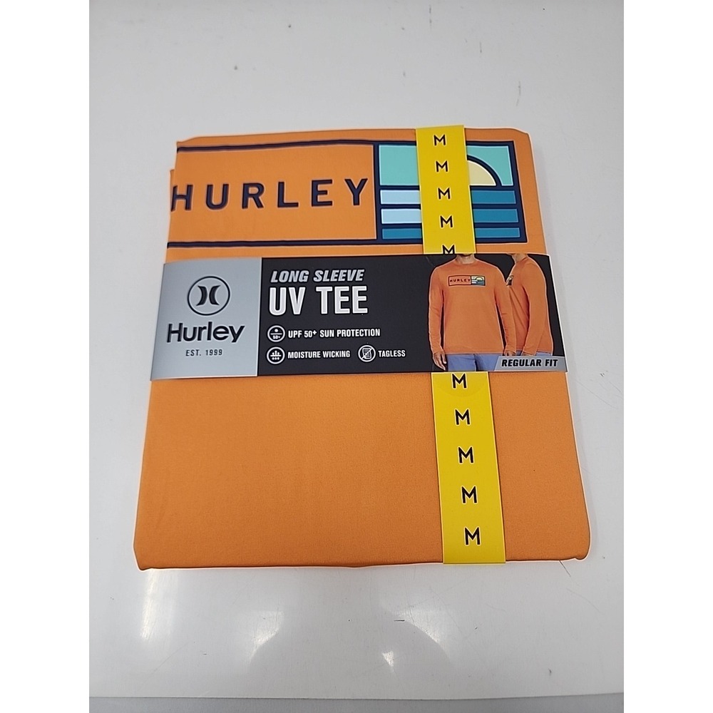 Hurley Men's Sunny Side Hybrid Stretch Tagless UV T-Shirt‎ M Nectarine Fishing